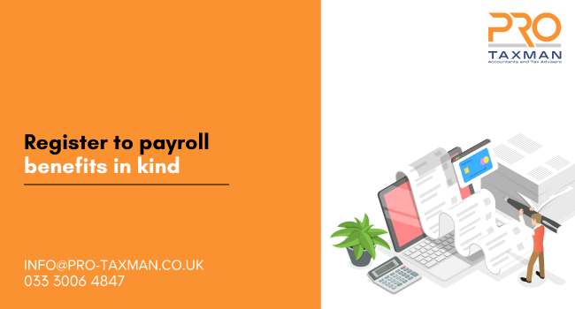 Register to payroll benefits in kind