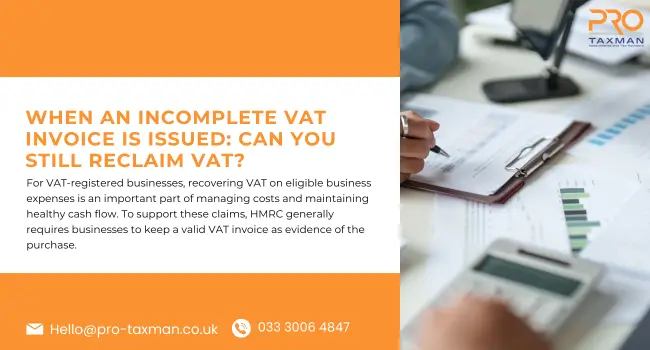 When an Incomplete VAT Invoice Is Issued: Can You Still Reclaim VAT?